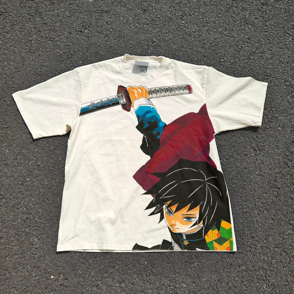 Футболка чоловіча з принтом аніме Вбивця демонів Аніме Гійу Томіока оверсайз (S/M/L) Черний Дніпро - фото 1
