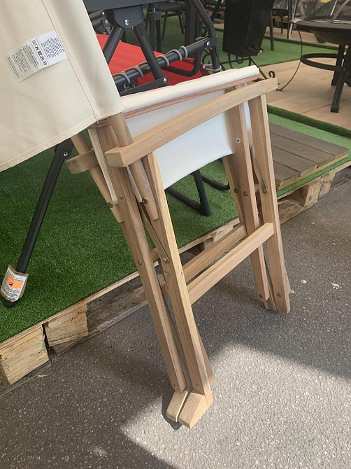 Раскладное садовое кресло из дерева Naterial бежевое Киев - изображение 6