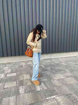 Стильная женская дублёнка Бежевый M Харьков