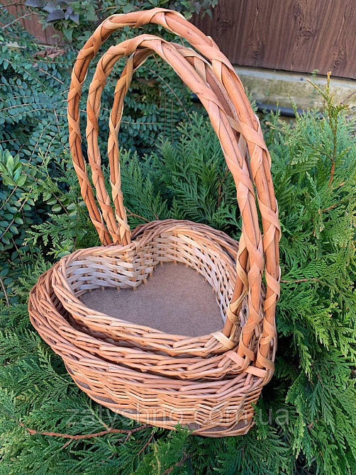 Корзина плетеная сердце  | корзина из лозы  новогодняя |плетеная корзина на подарки Киев - изображение 5