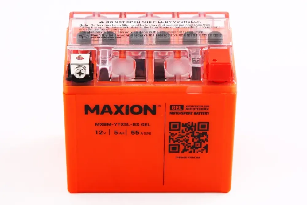 Аккум. батарея Мото 12В 5 Ач «Maxion» гелевий (низький) Вінниця - фото 2