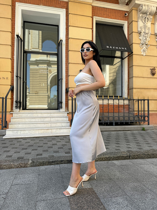 Жіноча шовкова спідниця Silk 42-44, Сірий Київ - фото 3