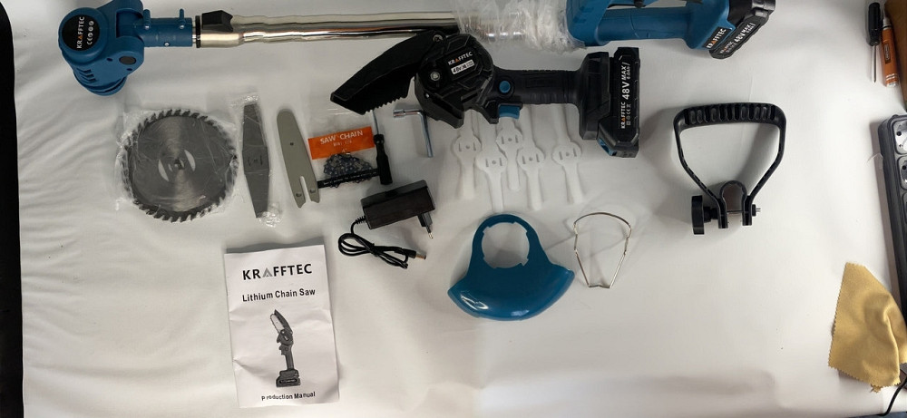 Универсальный триммер + мини цепная пила 4 дюйма Krafftec 0000 8660 для травы, кустов и веток Одесса - изображение 5