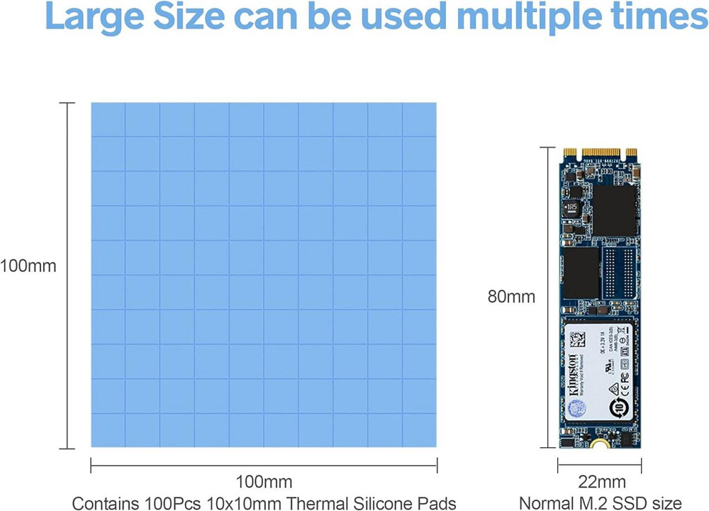 Силіконова термопрокладка 10x10 мм, набір 100 шт Київ - фото 4