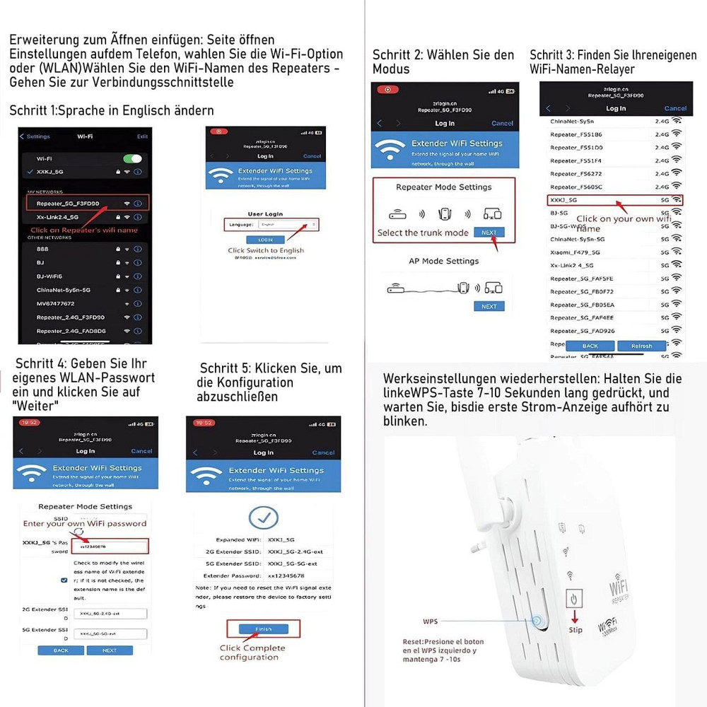 Репитер Wi‑Fi 1200Mbit/s White-4TWF Dual Band 2.4/5GHz WPS 4 антенны усилитель сигнала репитер для дома Киев - изображение 3