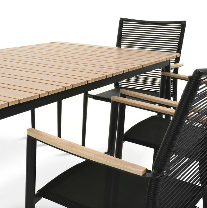 Комплект садових меблів Di Volio Breno 6+1 чорний/бежевий Киев - изображение 7