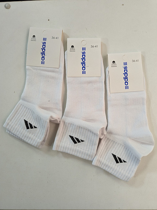 Набір якісних чоловічих шкарпеток середньої висоти бавовна 3 штук Адідас ADS3 Київ - фото 1