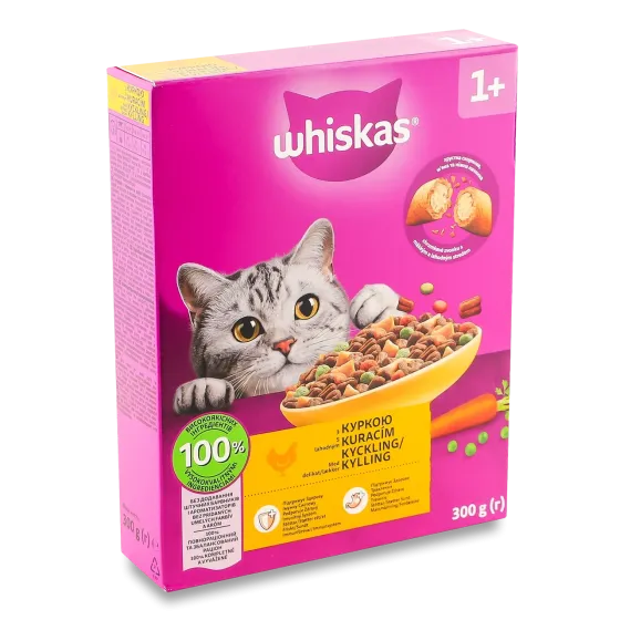 Сухий корм Whiskas (Віскас) для дорослих котів з куркою, 300 г Вінниця