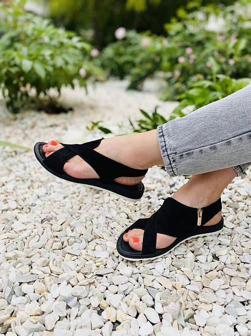 VIKTTORIO Босоніжки жіночі VIKTTORIO Лена чорні (літо, замша натуральна) (3683) Коломыя - изображение 6