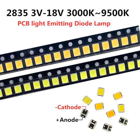 SMD LED світлодіоди 5630/5730, 3В 0.2Вт 35–40 лм, 100 шт, білий холодний, для підсвітки та ремонту MasterSem Київ