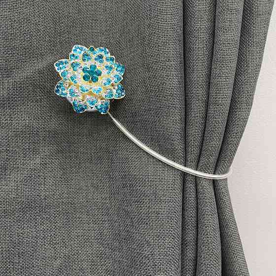 Магніти для штор та гардин "Flowers" набір 2 шт Бірюзовий з золотистим (81-202) Київ