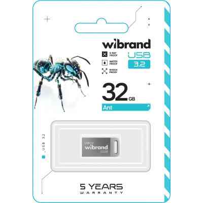 USB флеш накопитель Wibrand 32GB Ant Silver USB 3.2 Gen 1 (USB 3.0) (WI3.2/AN32M4S) Винница