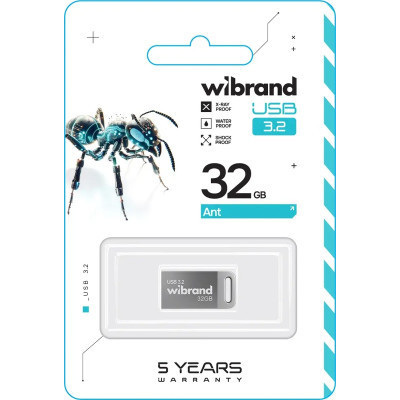 USB флеш накопитель Wibrand 32GB Ant Silver USB 3.2 Gen 1 (USB 3.0) (WI3.2/AN32M4S) Винница - изображение 2