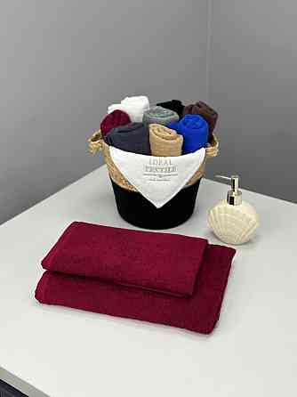 Комплект рушників Ideal Textile однотонних 50х90см + 70х140см 400 г/м2 (56860932) Бордовий Чернівці