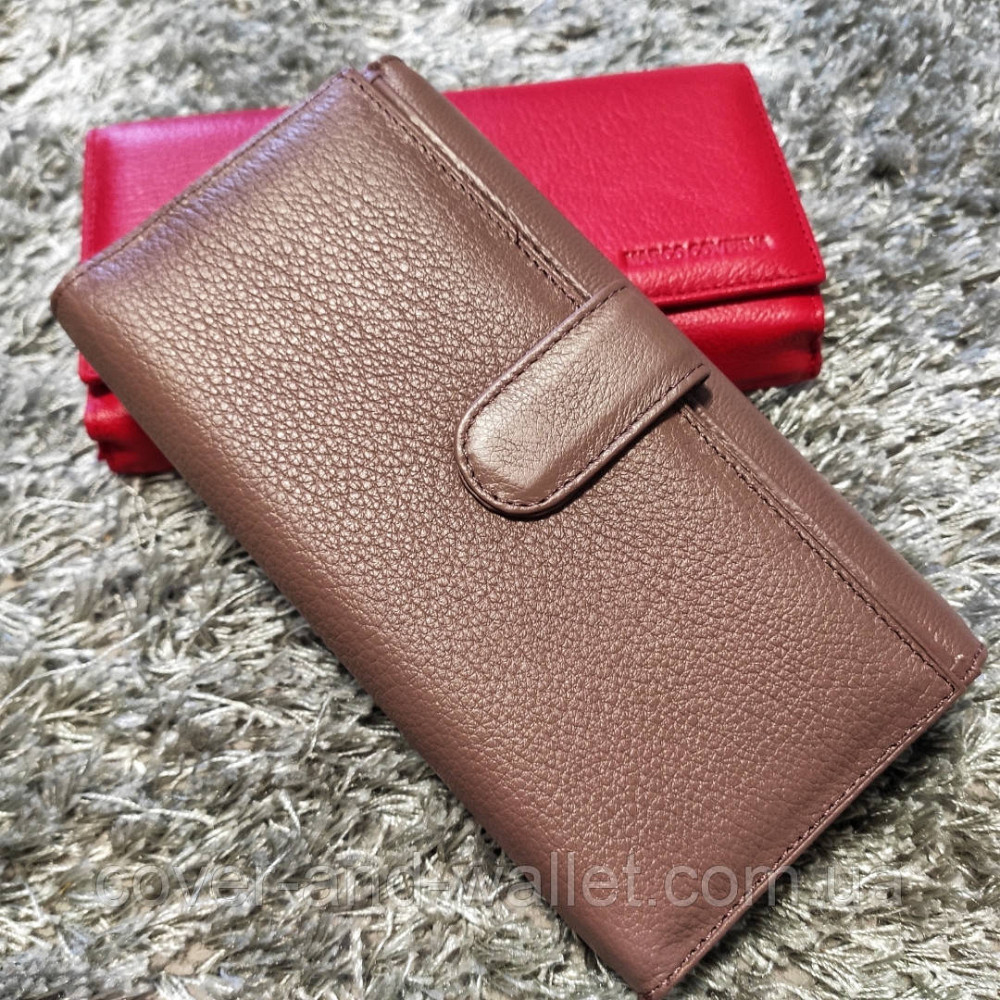 Пудровый кожаный кошелёк с отделом для визиток Marco Coverna 2060 Киев - изображение 2