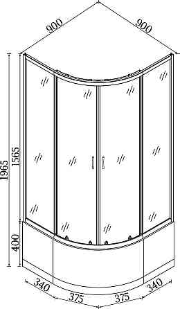 Душевая кабина полукруглая WARTA H90FS (H90) BRAVO (2уп.) Киев