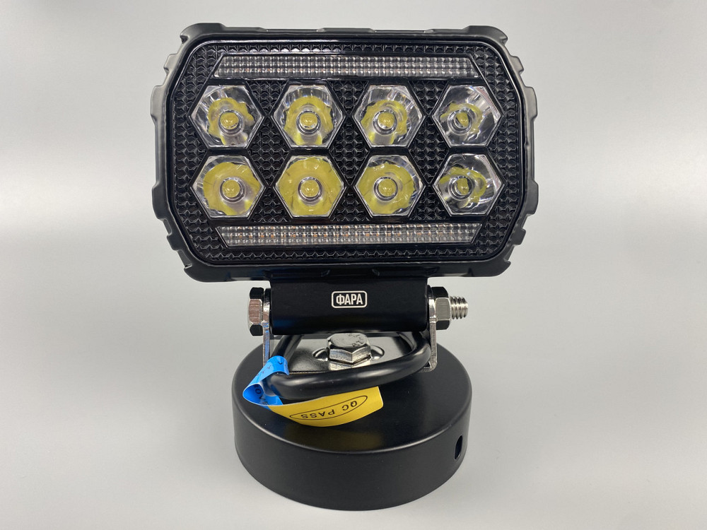 Фара LED квадратна 8 Led chip 12/24V. Широкий промінь + DRL світло + стробоскоп, світло 6500 К, IP67 Мукачево - фото 4
