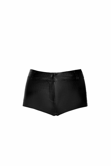 Шортики Noir Handmade F318 Wild, S, black, под латекс, крокодиловый принт, с доступом Sex Aura Киев - изображение 5