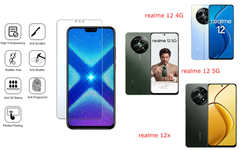 Защитное стекло NeoGlass для realme 12 4G, realme 12 5G, realme 12x – ультрапрозрачное и устойчивое Киев - изображение 4