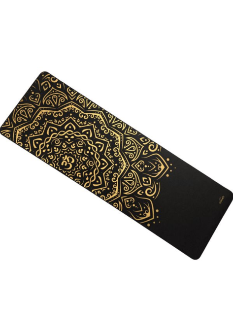 Йога-мат Queenfit Mandala TPE 5 мм черный с золотым Киев - изображение 4