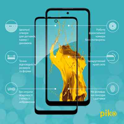 Стекло защитное Piko Full Glue MOTO E30/E40 Black (1283126545825) Винница