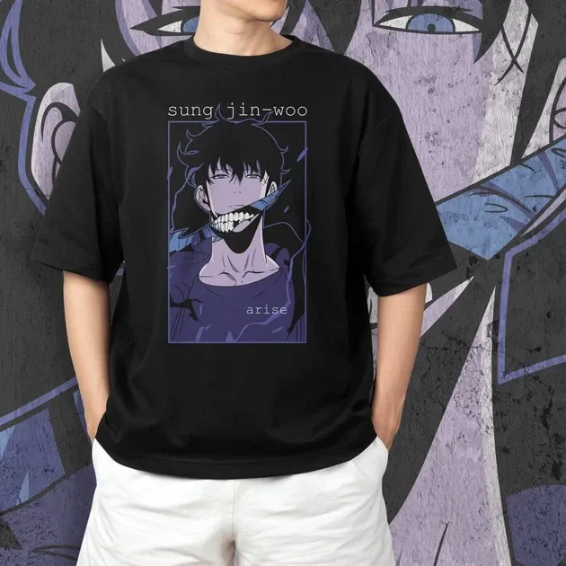 Футболка для підлітка хлопчика з принтом 140olo Leveling 140ung Jin-Woo 2 Розмір 160 Anime10639 Дніпро - фото 3