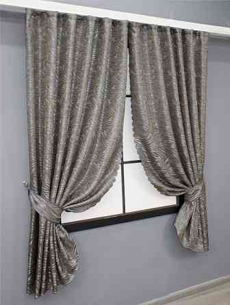 Комплект коротких штор VR-Textil Жаккард Magic № 1609ш Хаки 145х170 см 2 шт (35-0244) Киев