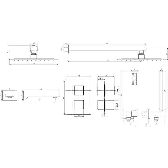 Душова система вбудована TOPAZ ODISS TO 08117-L03-BL-TT Луцьк