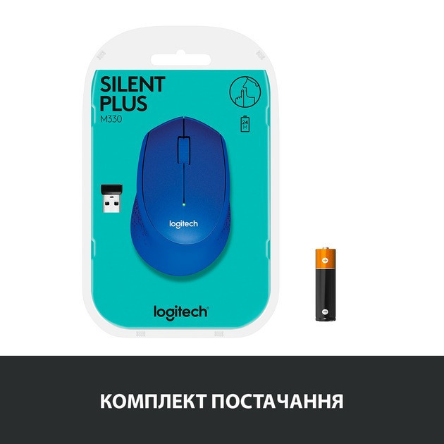 Миша бездротова Logitech M330 Silent Plus Blue (910-004910) Синій Харьков - изображение 8