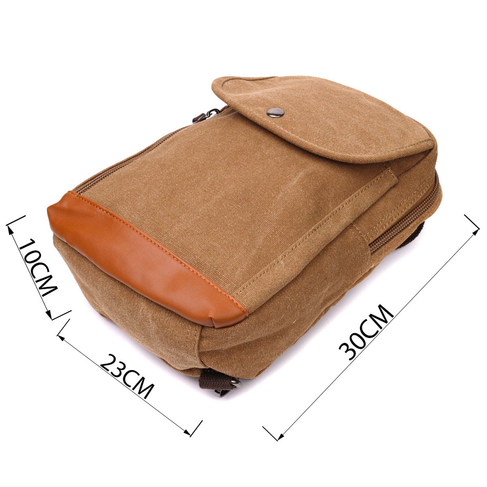 Практичный рюкзак для мужчин из плотного текстиля Vintage 22183 Коричневый Киев - изображение 3