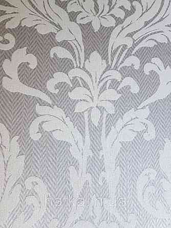 Текстильні шпалери на флізеліновій основі Cador Rasch Textil 086668 блакитна основа зигзаги ялинка вензелі Київ