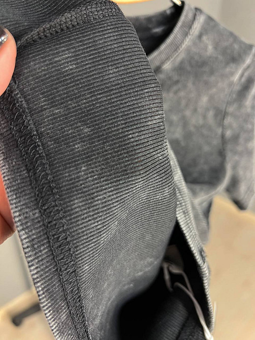 Футболка жіноча A-N 2747 варка тай-дай рубчик топ середня довжина базова one size, чорний, one size Київ - фото 19