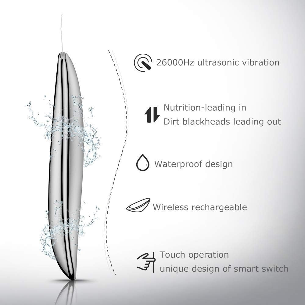 Ультразвуковий скрабер для обличчя TOUCHBeauty Ultrasonic Scrub Device TB-1769 професійний апарат для пілінгу та ліфтингу срібляст Київ - фото 5