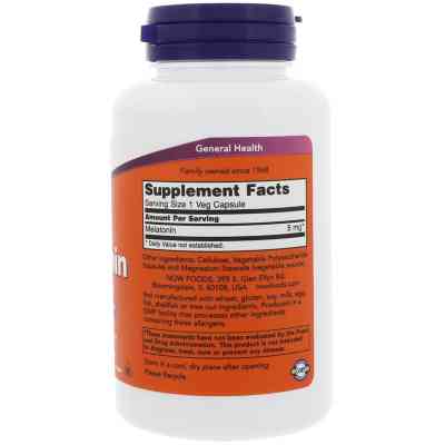 Аминокислота Now Foods Мелатонин, Melatonin, 5мг, 180 капсул (NOW-03556) Винница
