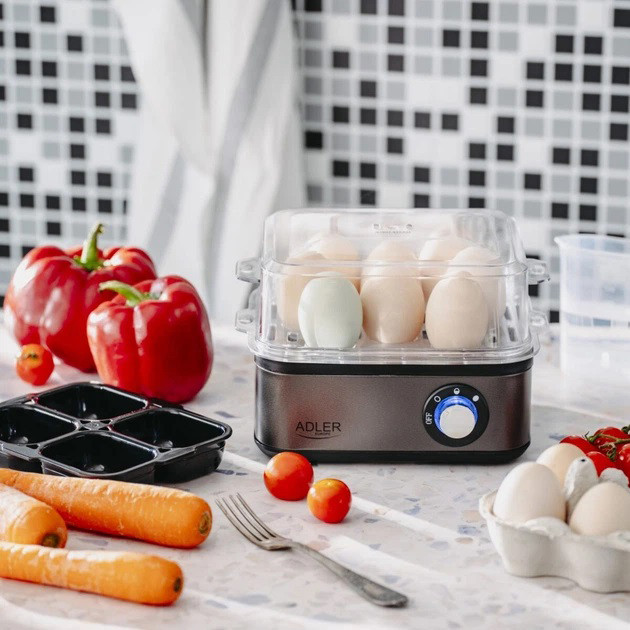 Яйцеварка на 8 яєць 800 Вт Adler AD 4486 Gun Metal EH-39 Івано-Франківськ - фото 4