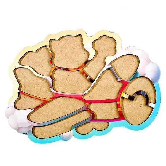 Дерев'яний контурний пазл "Котик пілот" (ПСД281) PSD281 Вінниця