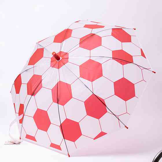 Классический детский зонт-трость полуавтомат из полиэстера 8 спиц диаметр 82 см Красный HP-23-9R Киев