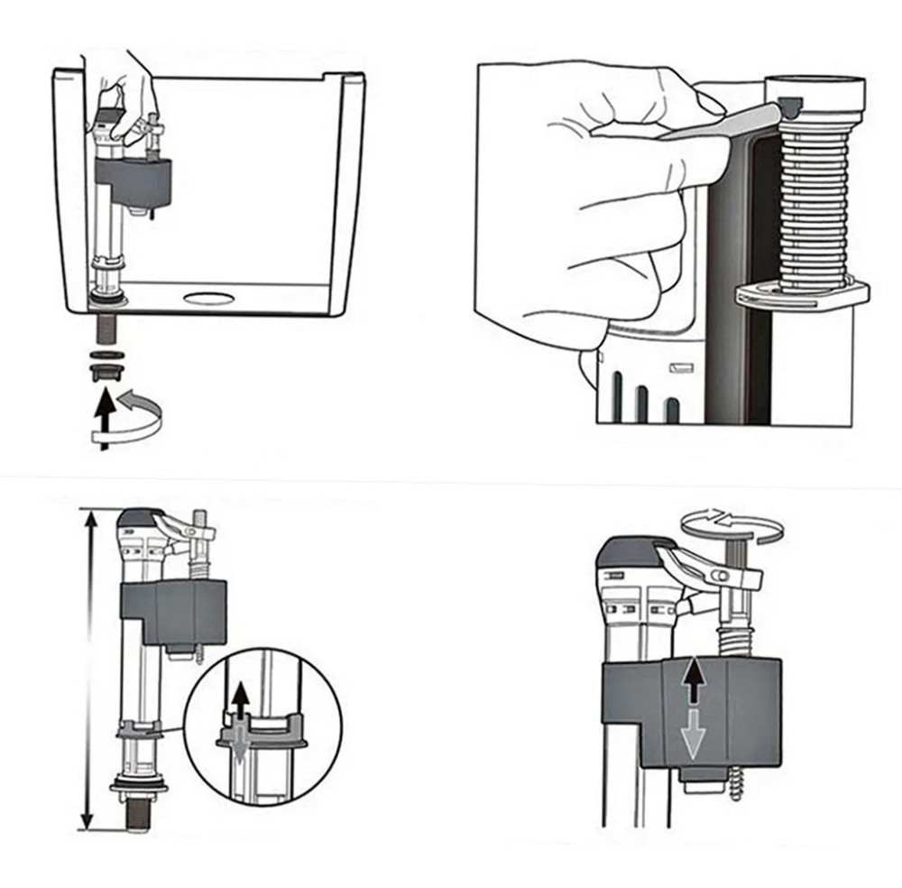 Комплект в сборе к бачку унитаза,сливной клапан,клапан заполнения, боковой (00287651) Киев - изображение 10