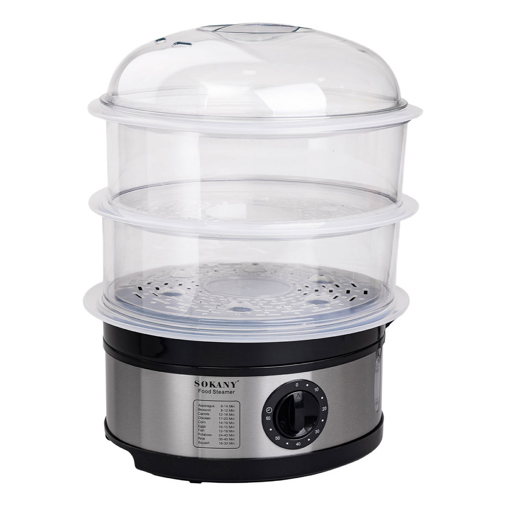 Пароварка електрична трирівнева 650 Вт 11 л з таймером і захистом від перегріву Sokany SK-07018 Коломыя - изображение 5