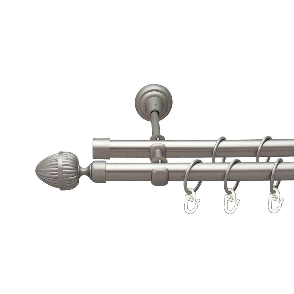 Карниз Orvit Одеон металевий дворядний відкритий Сатин 19\19 мм 240 см (6308120) Львов - изображение 1
