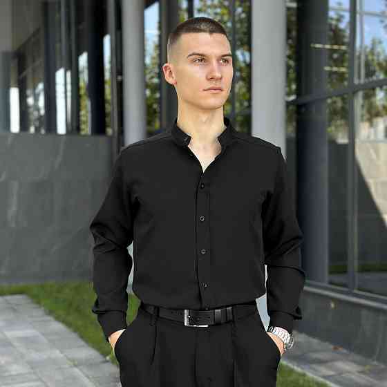 Чоловіча чорна сорочка з довгим рукавом Pobedov Legend Київ