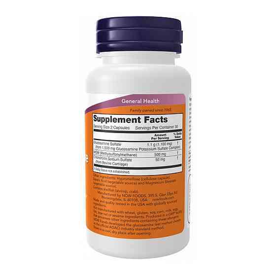 Для суставов и связок NOW Foods Glucosamine & MSM 60 капс Киев