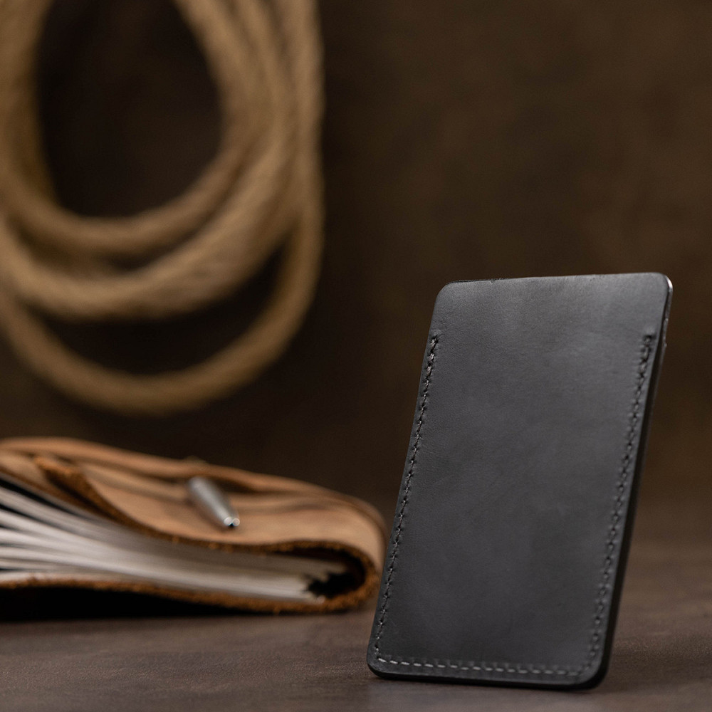 Кожний маленький картхолдер GRANDE PELLE 11529 Чорний Київ - фото 6