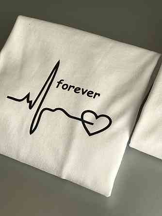 Парні футболки для хлопця та дівчини — Білі forever Чернівці