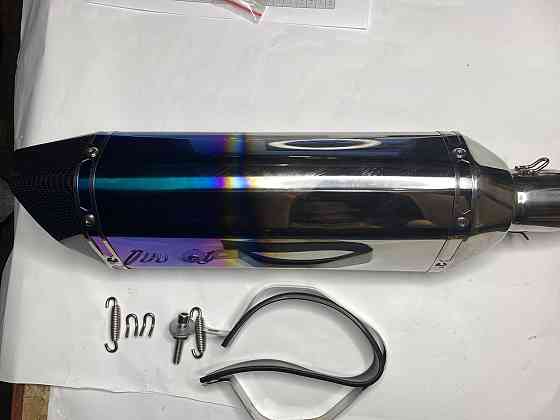 Глушитель (тюнинг)   460*13 см   (нержавейка, овал, серебристо-синий, прямоток)   118 Мукачево