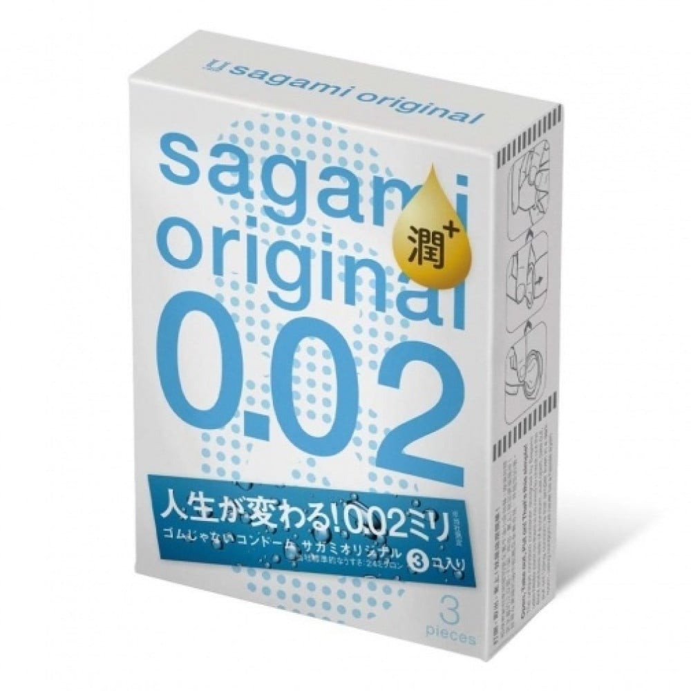 Презервативы полиуретан Sagami original 0.02 с доп. смазкой (цена за 3 штуки) Sex Aura Киев - изображение 1