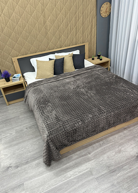 Плед-покривало Кубик 200х220 см (+-10см) Темно-сірий (87-227) Київ - фото 6