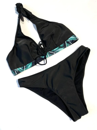 Купальник жіночий роздільний трійка Зелений S Харків