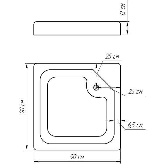 Душ піддон квадратний BRAVO LUBAWA SL 90 (000015787) Київ