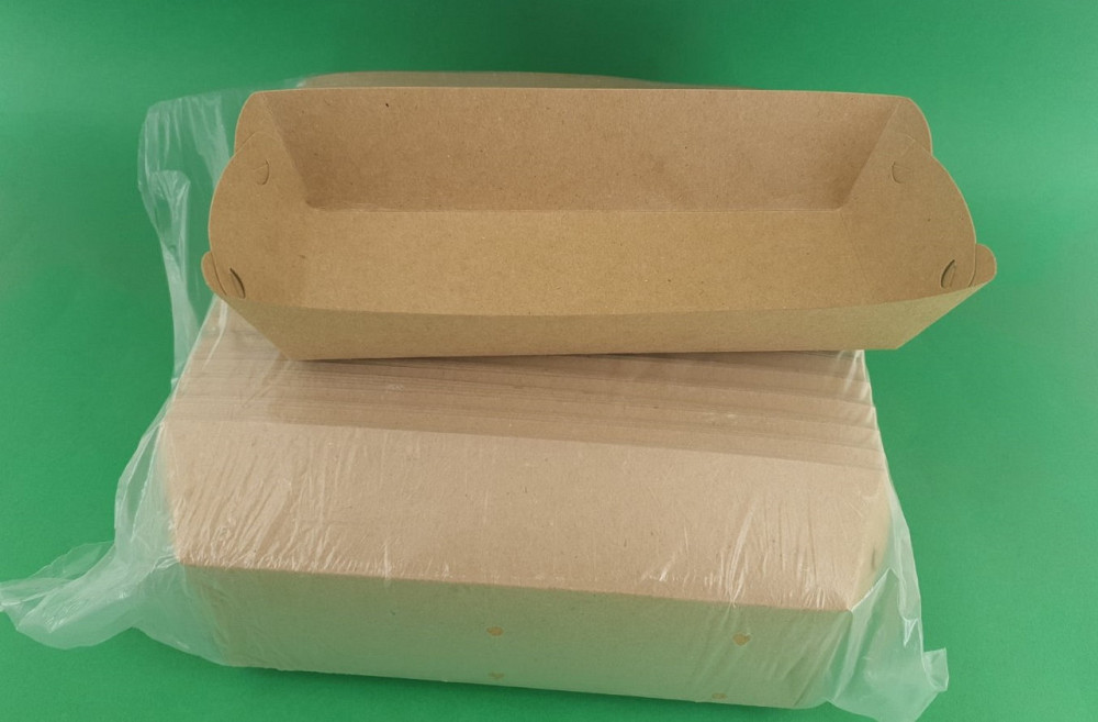 Тарілка човник крафт ЩІЛЬНА без ламінації 250*100*45 (100 шт) Харків - фото 3